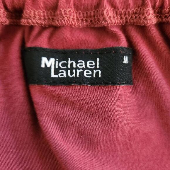 Michael Lauren Berry Pink Sleeveless Knit Dress Smocked Waist NWT Size Medium - Picture 6 of 9